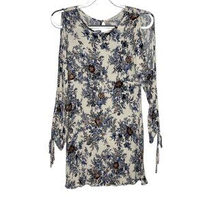 American Eagle Floral Cold Shoulder Boho Blouse Small